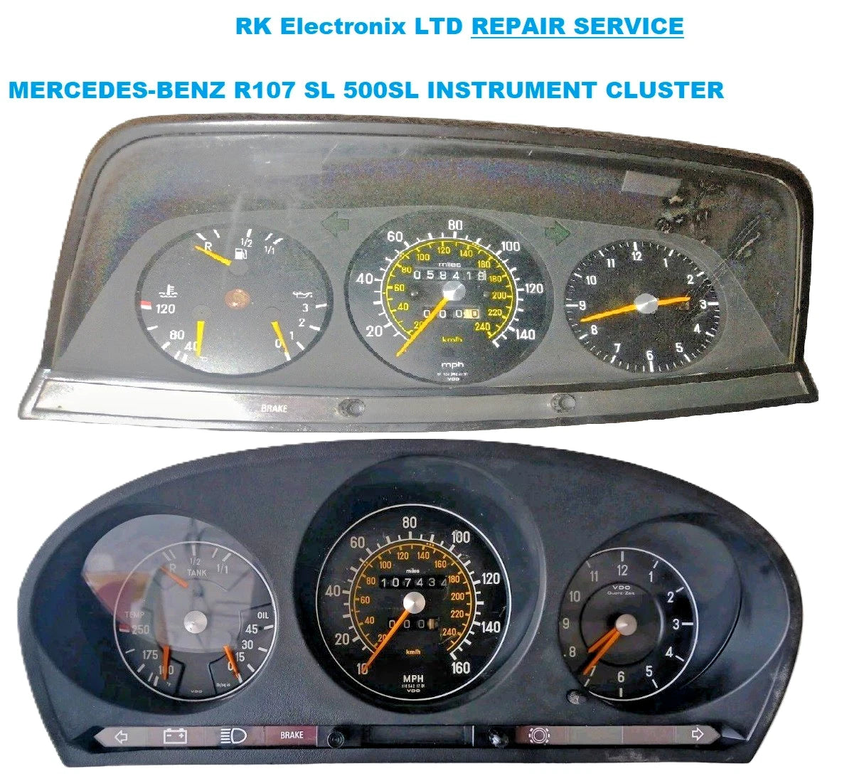 Mercedes Benz  280SL 300SL 380SL 420SL 500SL Dashboard Repair Service