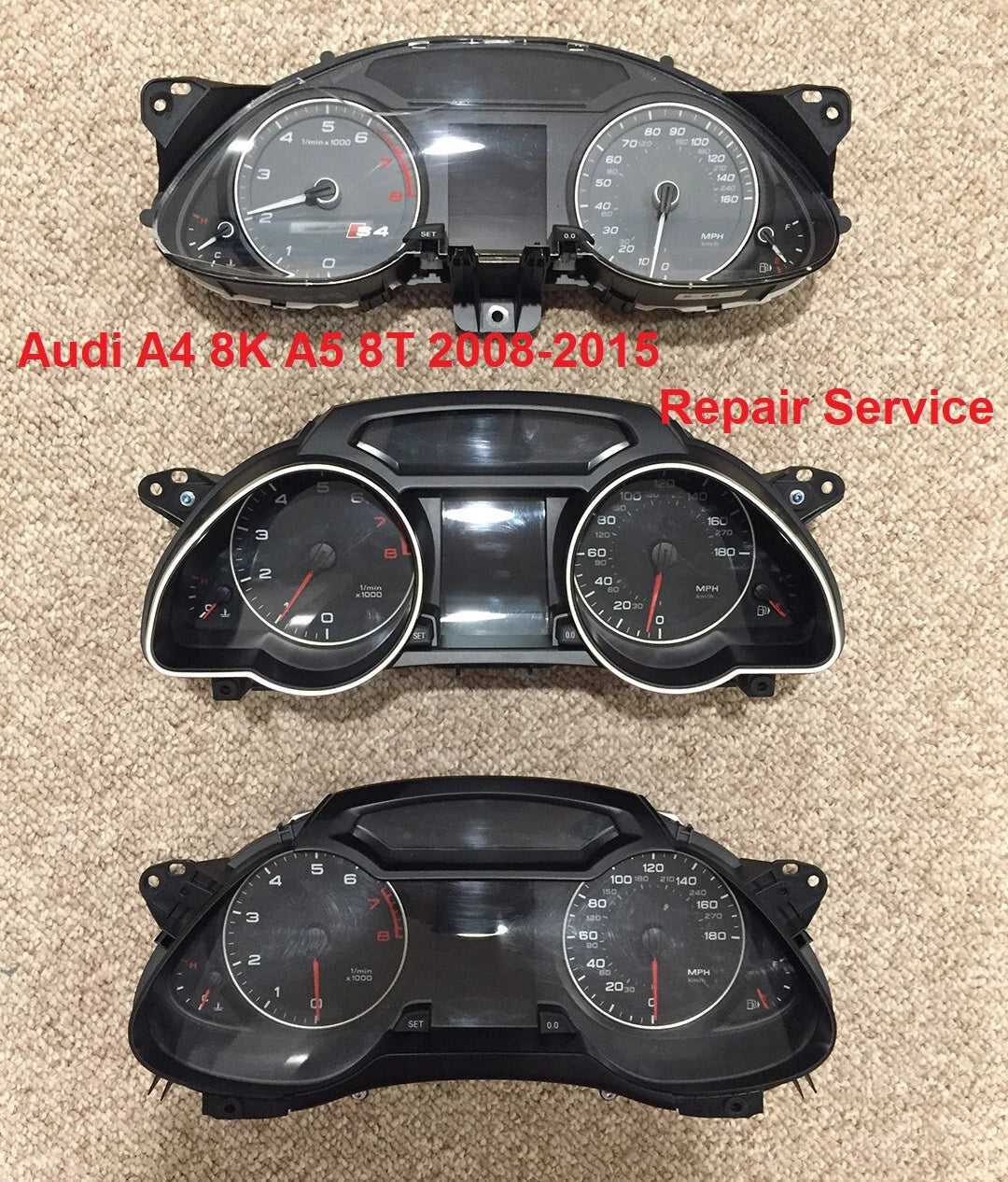 AUDI A4 B8  8K A5 8T 2008-2015 Instrument Cluster Repair Service