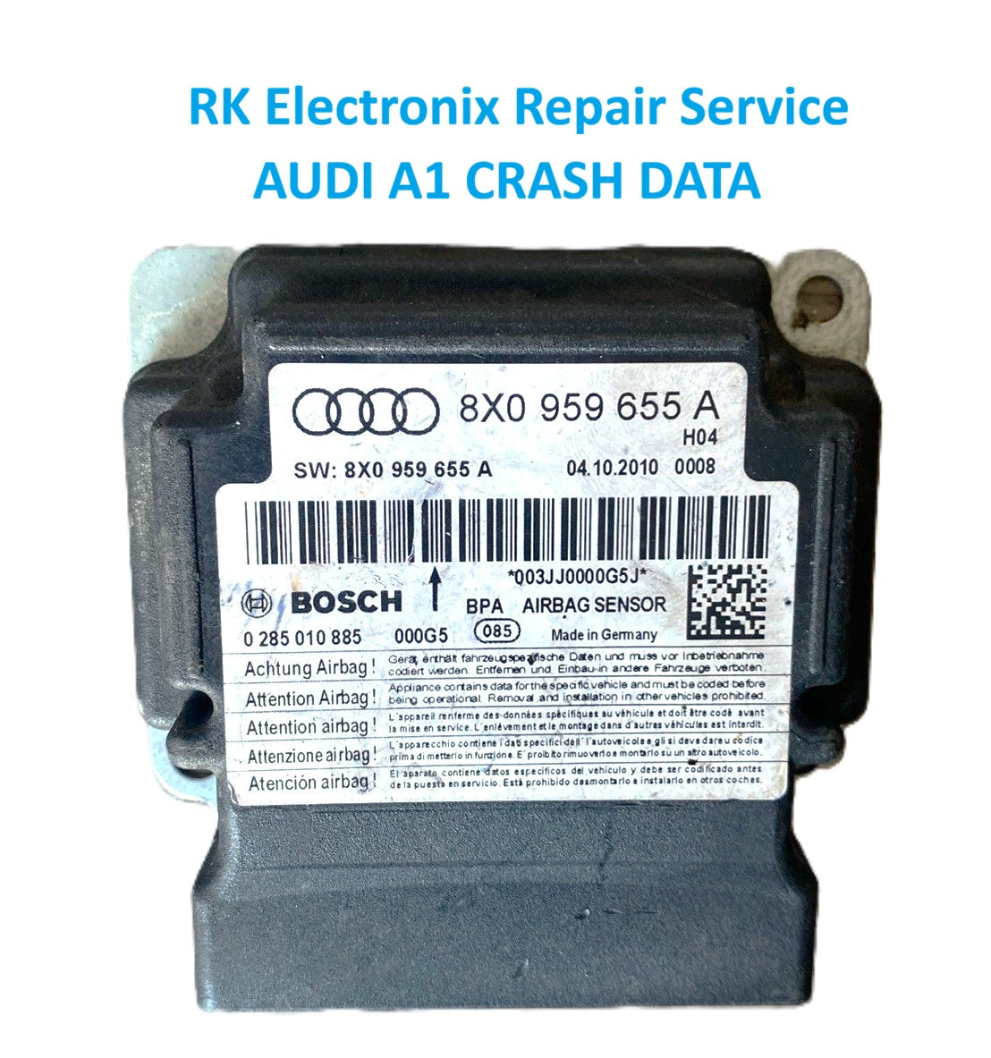 Audi A6 4B C5 Airbag Crash Data 8X0959655 Repair Service
