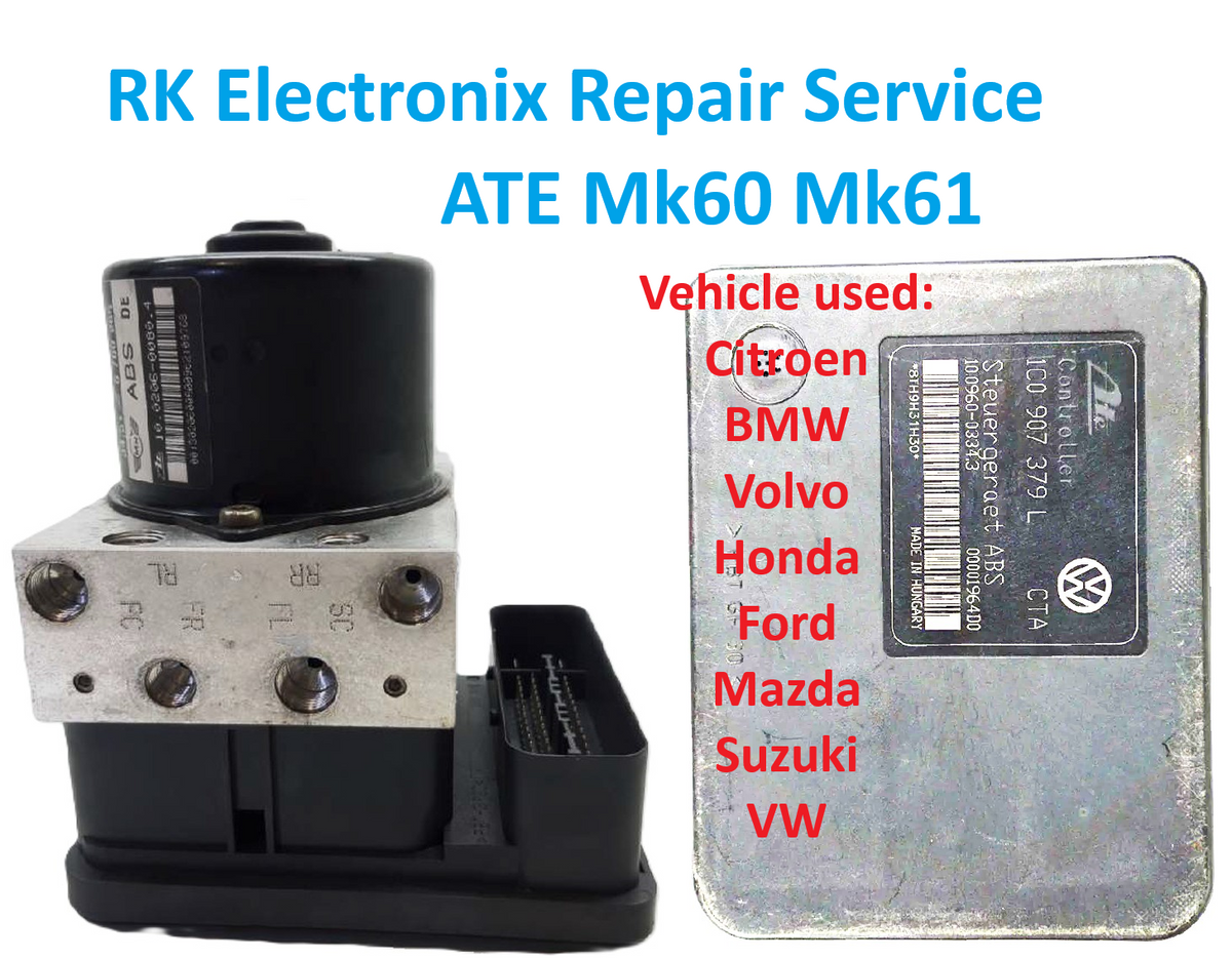ATE MK60 MK61 BMW Citroen Ford Honda Mazda Suzuki Volvo VW ABS Repair Service