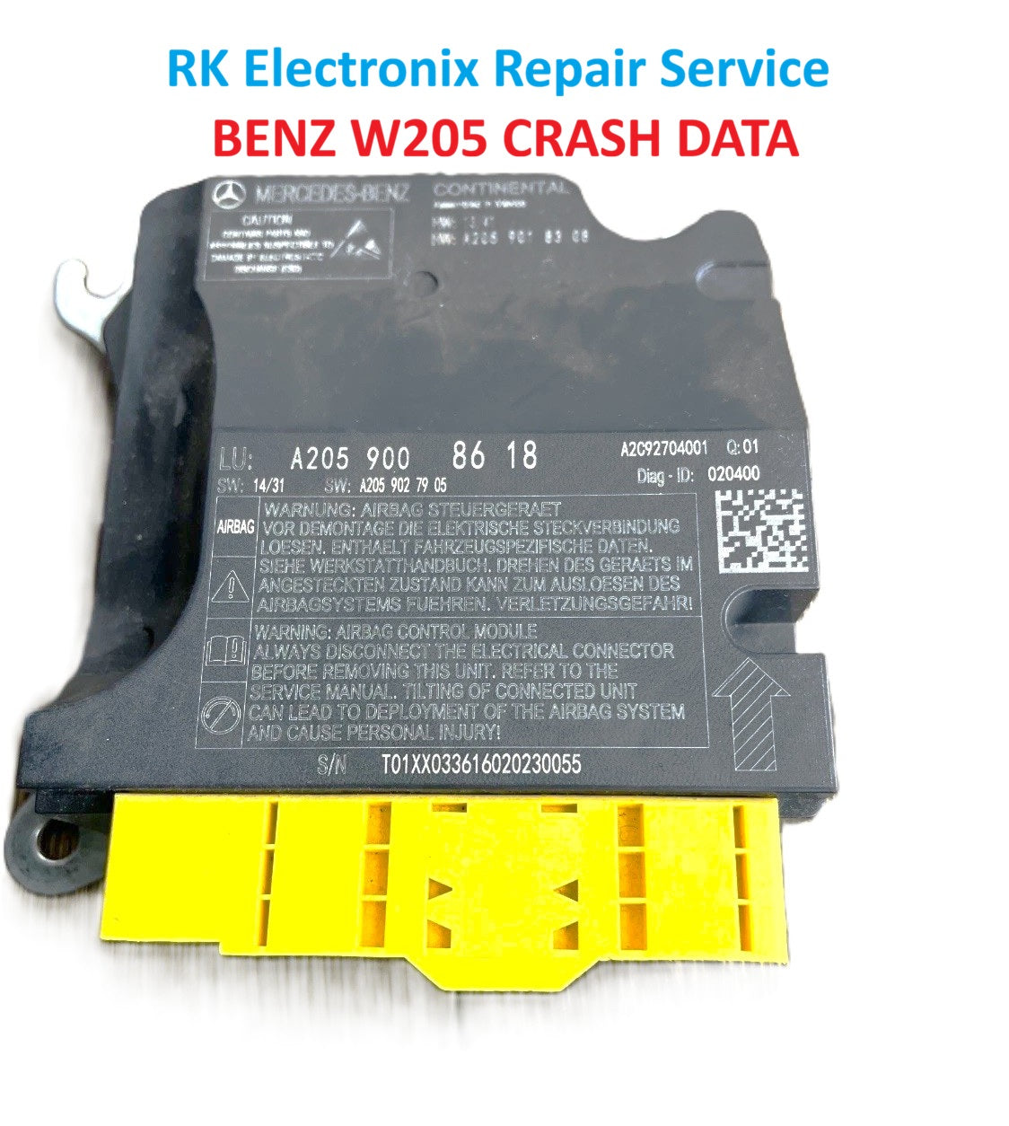 Benz A6 4B C5 Airbag Crash Data A2059008618 Repair Service