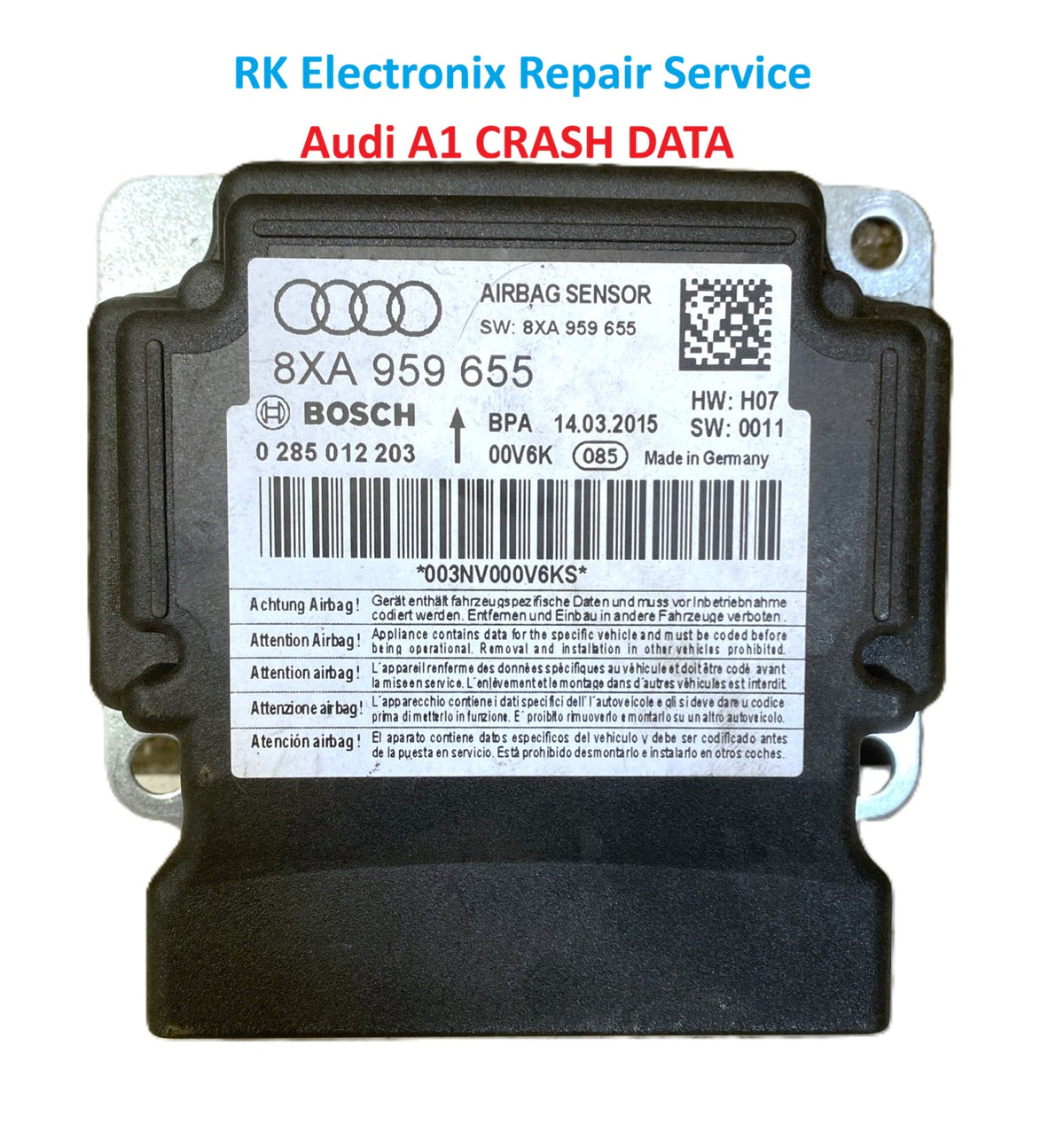 Audi A6 4B C5 Airbag Crash Data 8UD959655 Repair Service