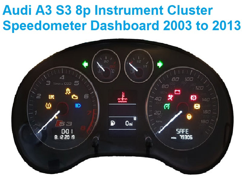 Audi A3 S3 MK2 (8P) Instrument Cluster speedometer 2008 to 2013 Repair Service