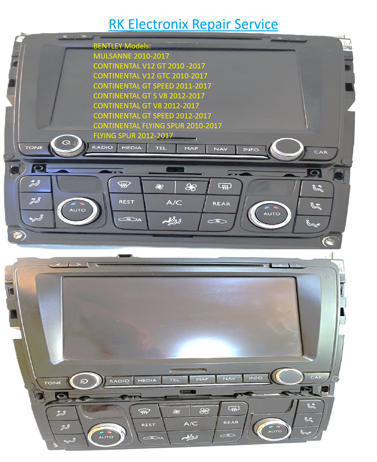 Bentley Continental  Navigation Head Unit Repair Service-Quotation base