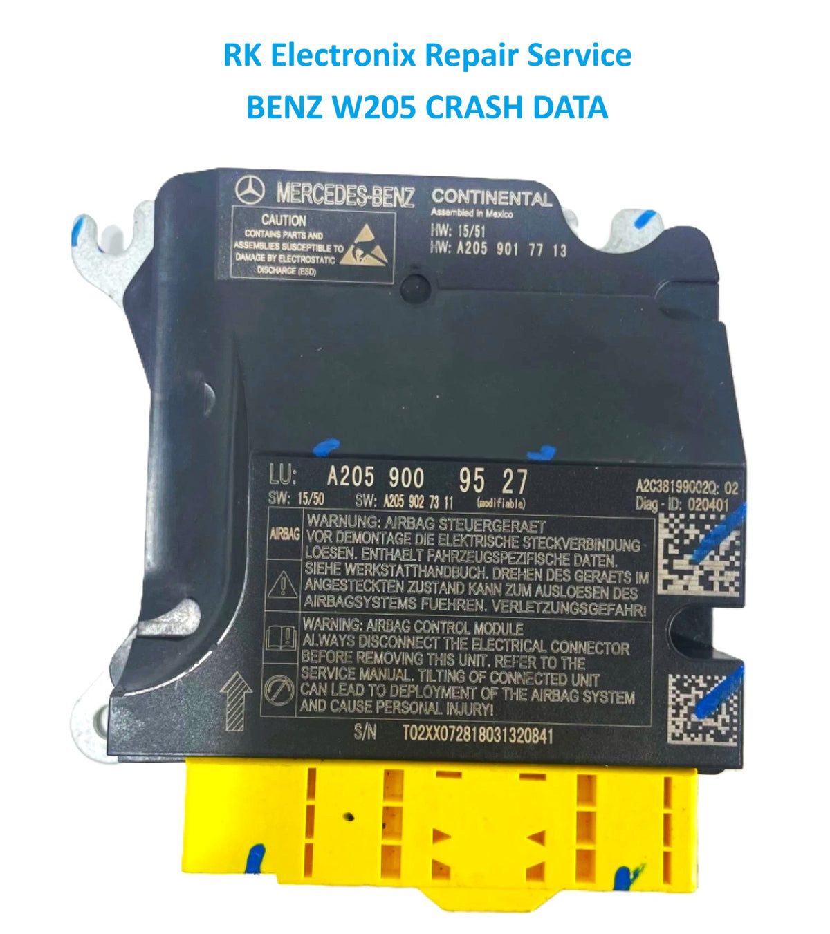 Benz A6 4B C5 Airbag Crash Data A2049010704 Repair Service