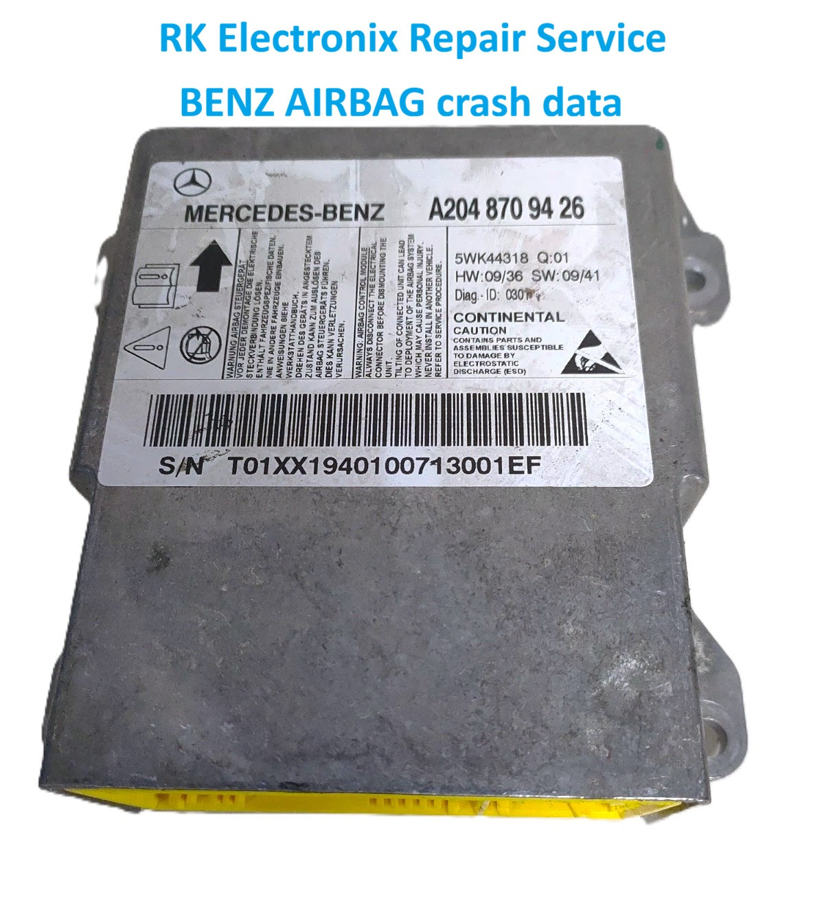 Benz A6 4B C5 Airbag Crash Data A2049013203 Repair Service