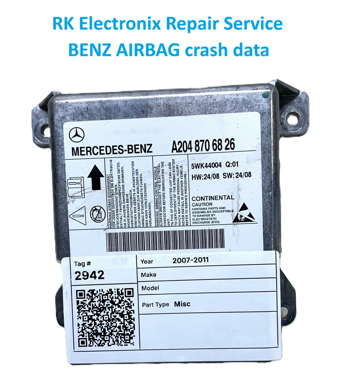 Benz A6 4B C5 Airbag Crash Data A2048706726 Repair Service